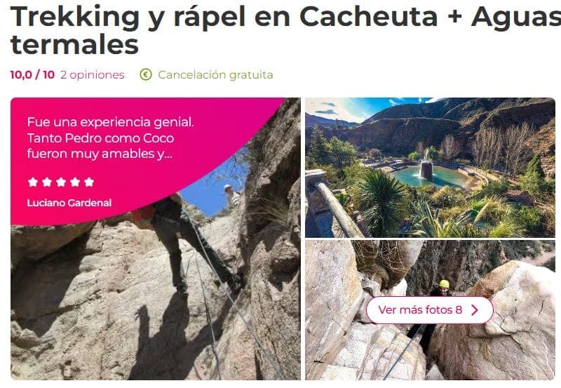 Trekking y rápel en Cacheuta + Aguas termales
