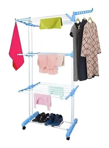 Tenders Vertical Tendedero Ropa Cano Pechero Plegable Ruedas Color Blanco