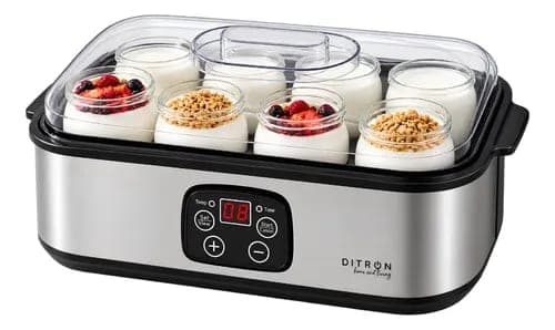 Yogurtera Yogurera Maquina Yogur 16 L 8 Jarros Ditron Color Plateado