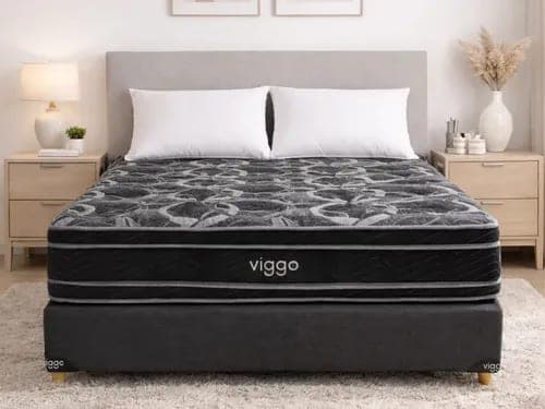 Sommier Viggo 2 Plazas Esmeralda 130x190 Cm 130 Kg Alta Densidad Negro
