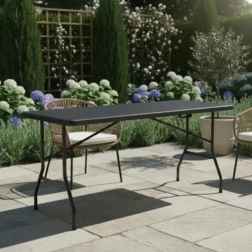 Mesa Exterior Plegable 152 Cm Polipropileno Hierro Alpina