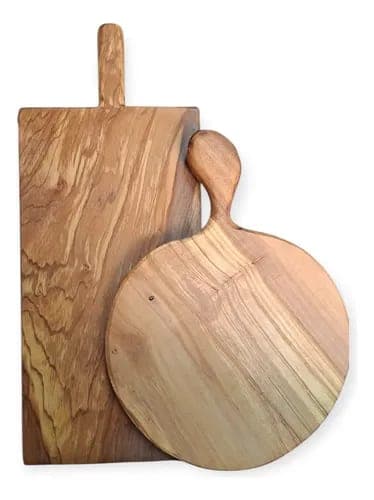 Tabla Rustica Y Artesanal 2 Cuencos De Madera De Olivo T977